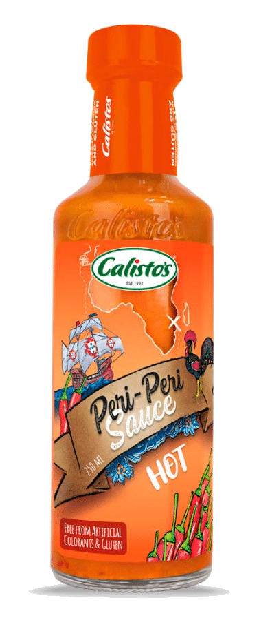Calisto’s Hot Peri-Peri Sauce 1 Calisto's hot peri-peri sauce, 125ml and 250ml